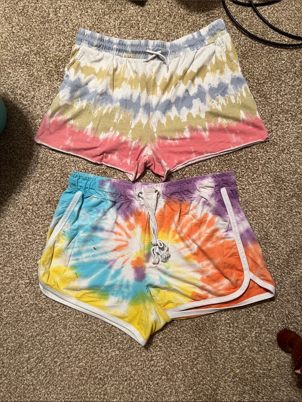 Tie-Dye Cotton Lounge Shorts – Multicolor